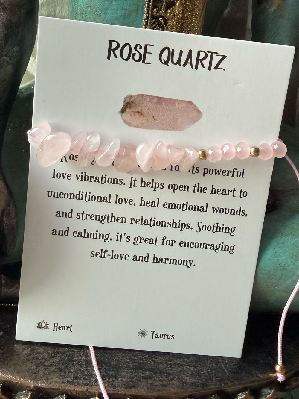 Rose Quartz Beaded Bracelet - Pink